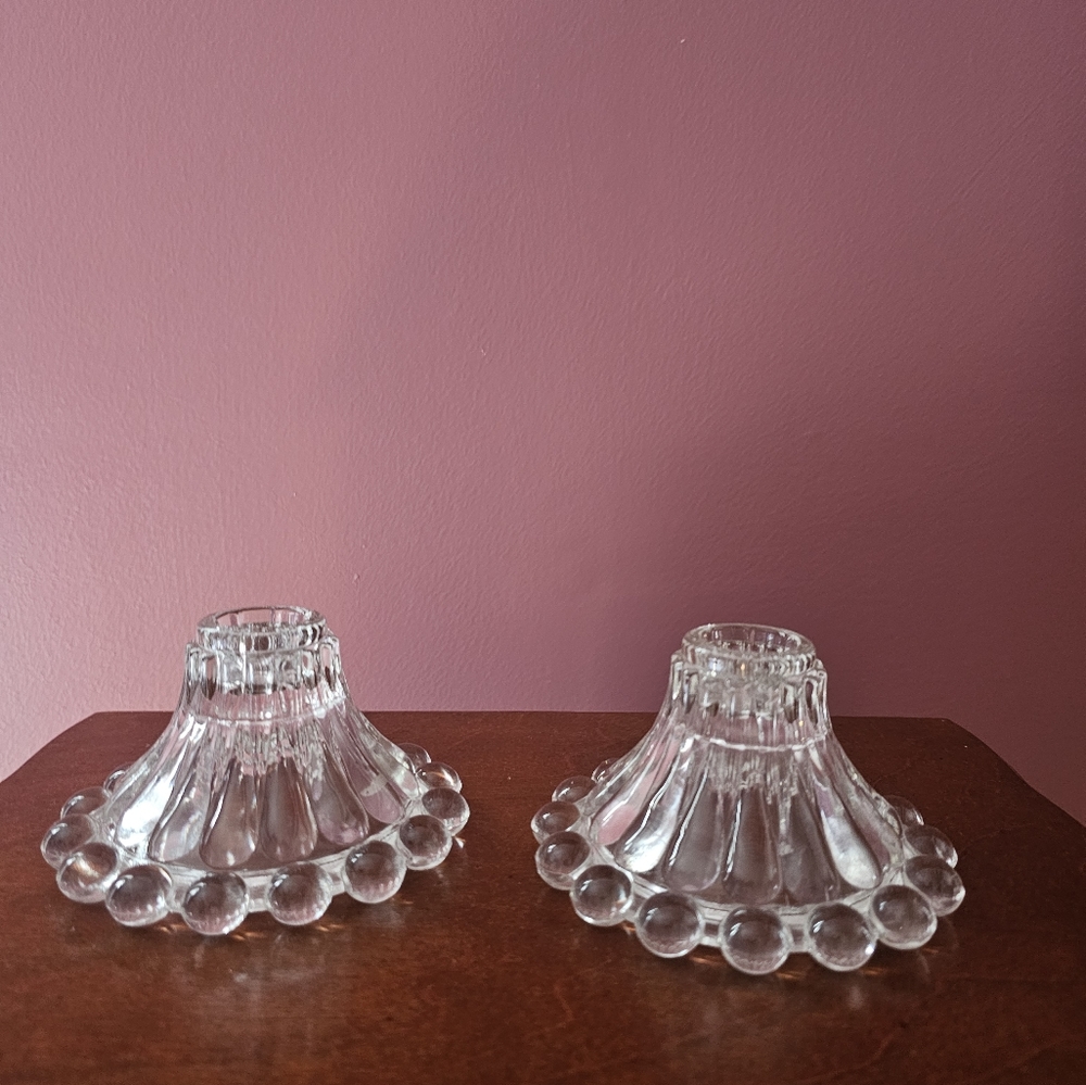 Glass candle holders.